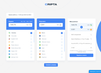 Cripta.cc - это быстрый и безопасный обменник. Большой выбор криптовалют, в том числе Bitcoin и Ethereum. Вывод на Сбербанк, QIWI, Яндекс.Деньги и другие.  (cripta.cc)